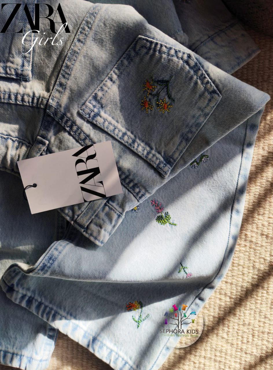 Zara Girls Denim Outfit – Jacket and Pants  طقم جينز زارا للبنات