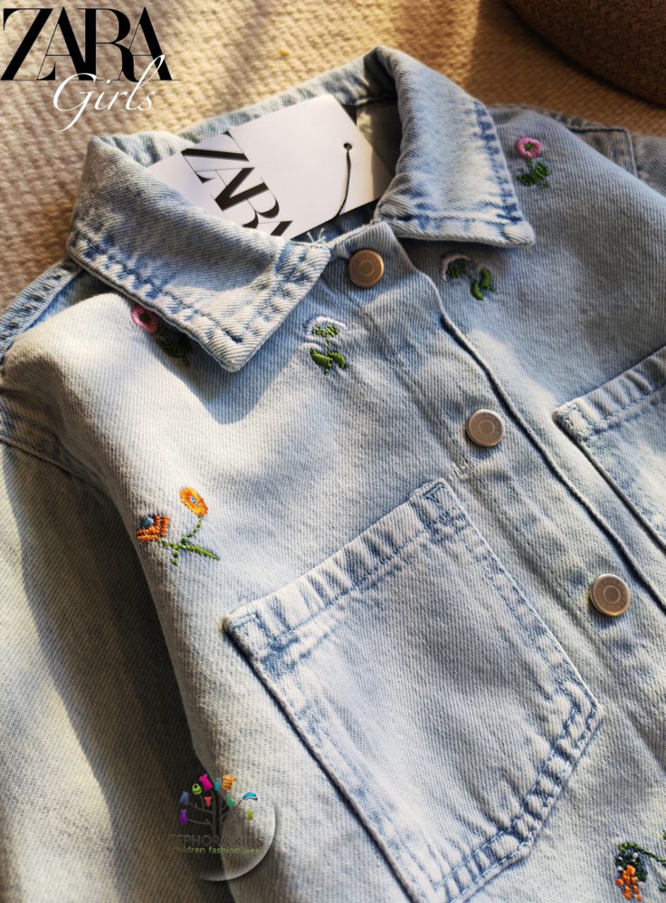 Zara Girls Denim Outfit – Jacket and Pants  طقم جينز زارا للبنات