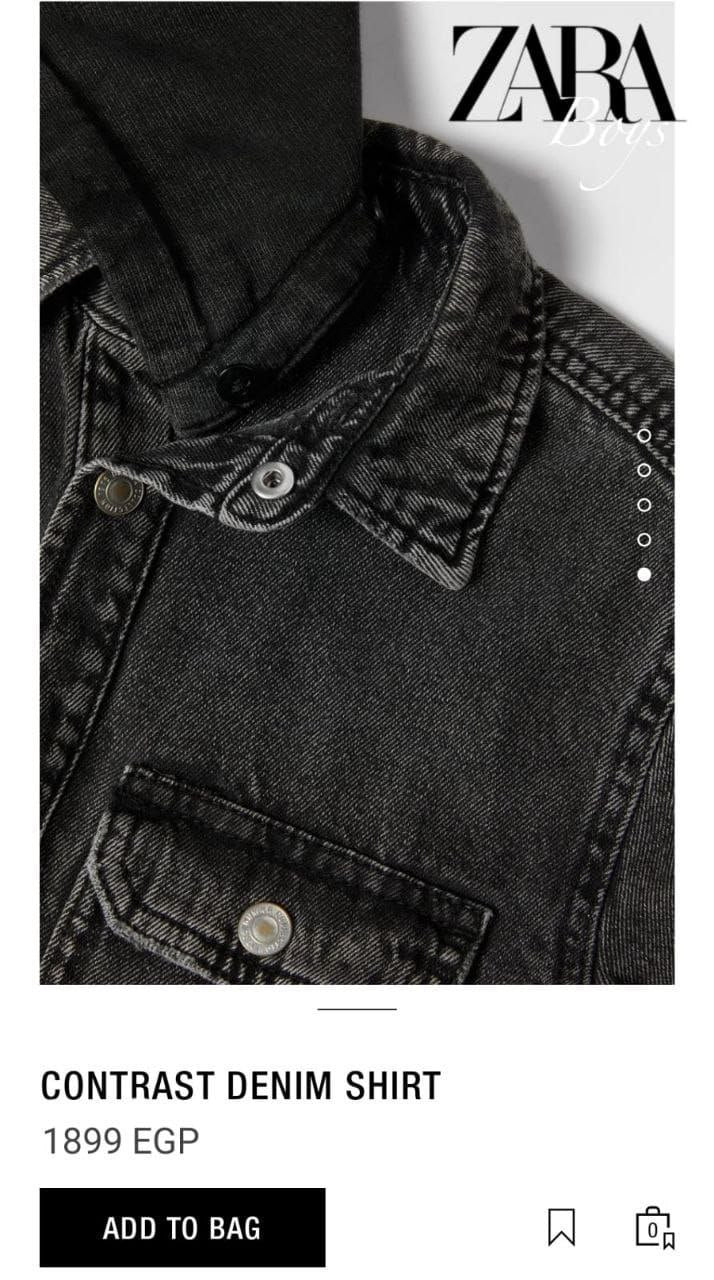 Zara Jacket and Black denim shirt with a hood   قميص جينز أسود مزود بغطاء رأس مريح